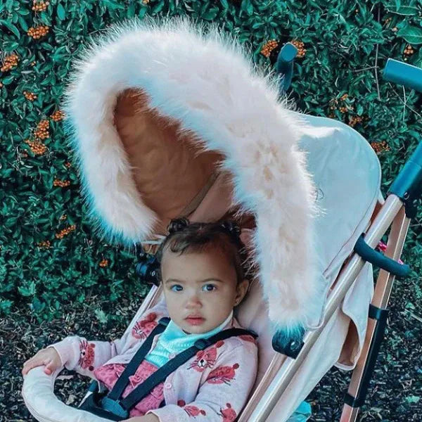 My Babiie – Luxurious Blush Faux Fur Pram Hood Trim