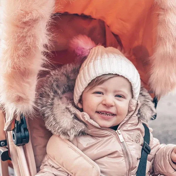 My Babiie – Luxurious Blush Faux Fur Pram Hood Trim