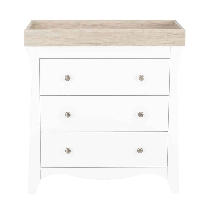 CuddleCo Clara White/Ash 3 Drawer Dresser & Changer