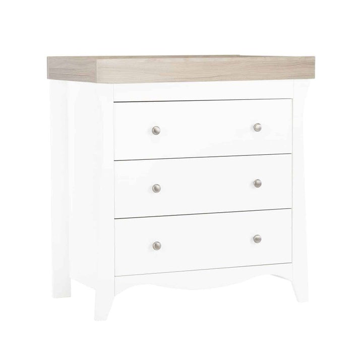 CuddleCo Clara White/Ash 3 Drawer Dresser & Changer