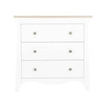 CuddleCo Clara White/Ash 3 Drawer Dresser & Changer