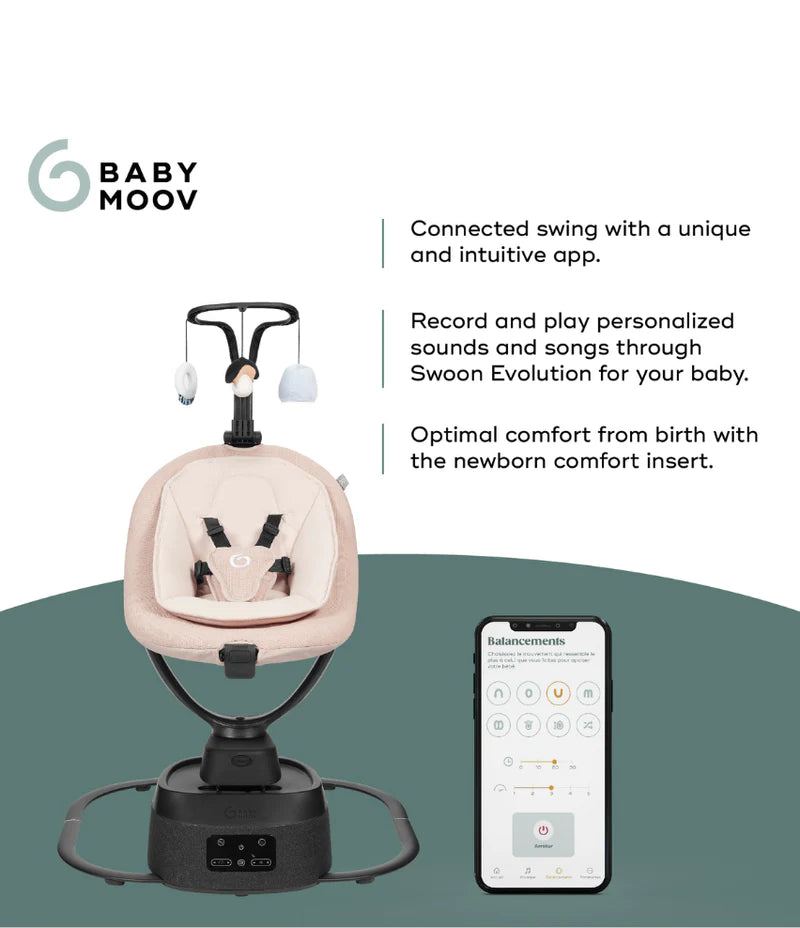 Babymoov Swoon Evolution Connect App-Connected Baby Swing