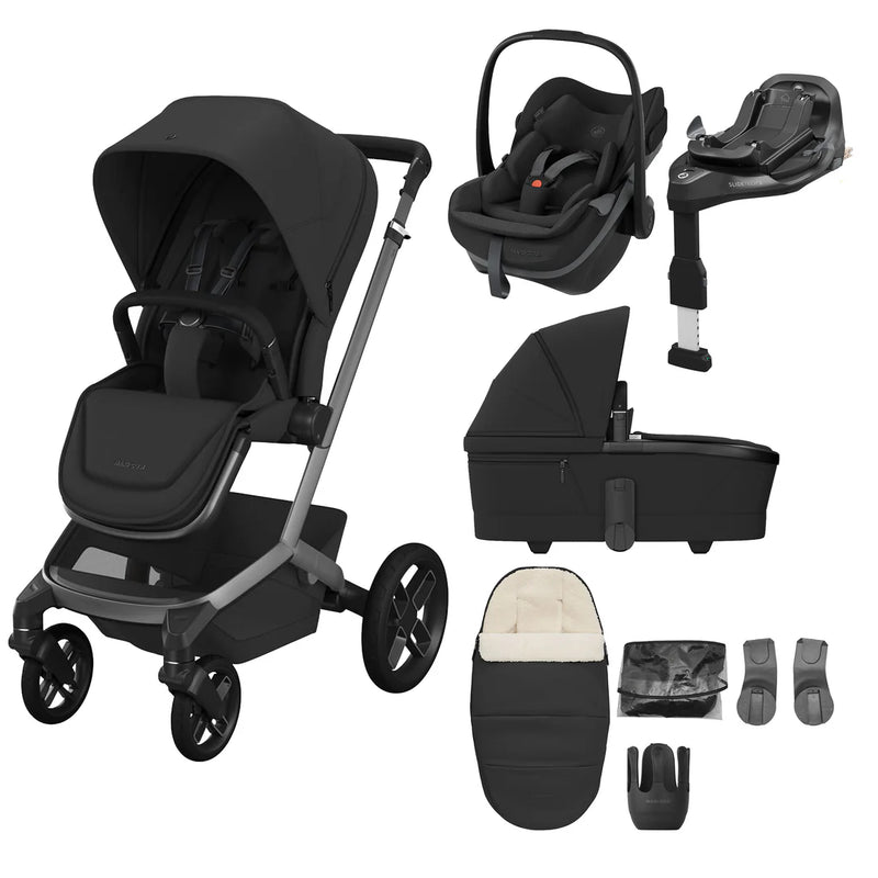Maxi-Cosi Fame 8 Piece Pebble Slide Pro Premium Travel System Bundle – Onyx Black
