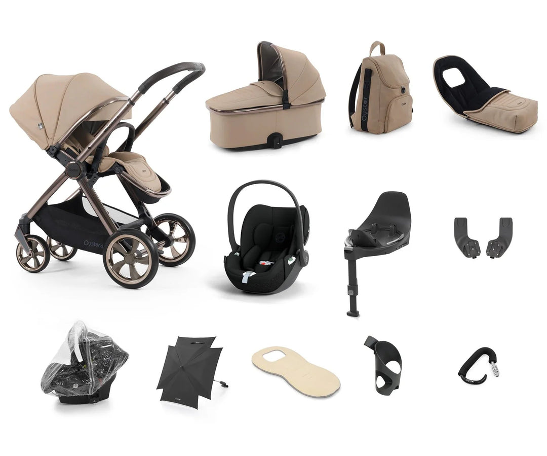 Oyster 4 Travel System Inc Cybex Cloud T Car Seat Bundle - Fawn