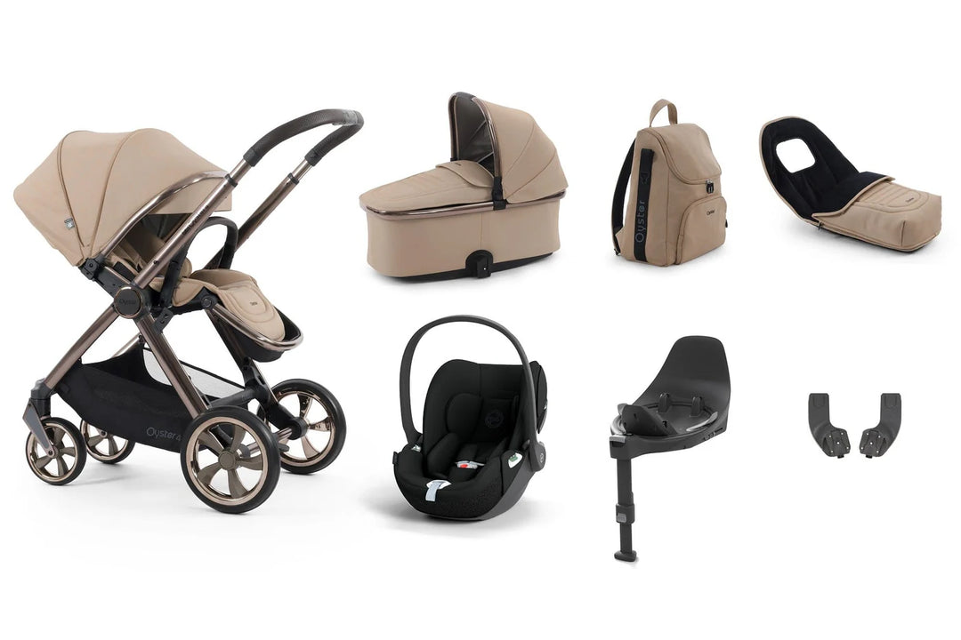 Oyster 4 Travel System Inc Cybex Cloud T Car Seat Bundle - Fawn