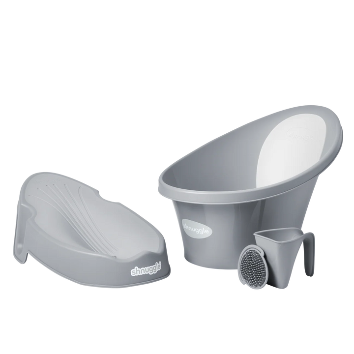 Shnuggle Newborn Support and Baby Bath Bundle - Pebble Grey