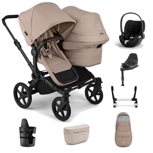 Bugaboo Donkey 6 Double Ultimate Cloud T Newborn Bundle - Desert Taupe