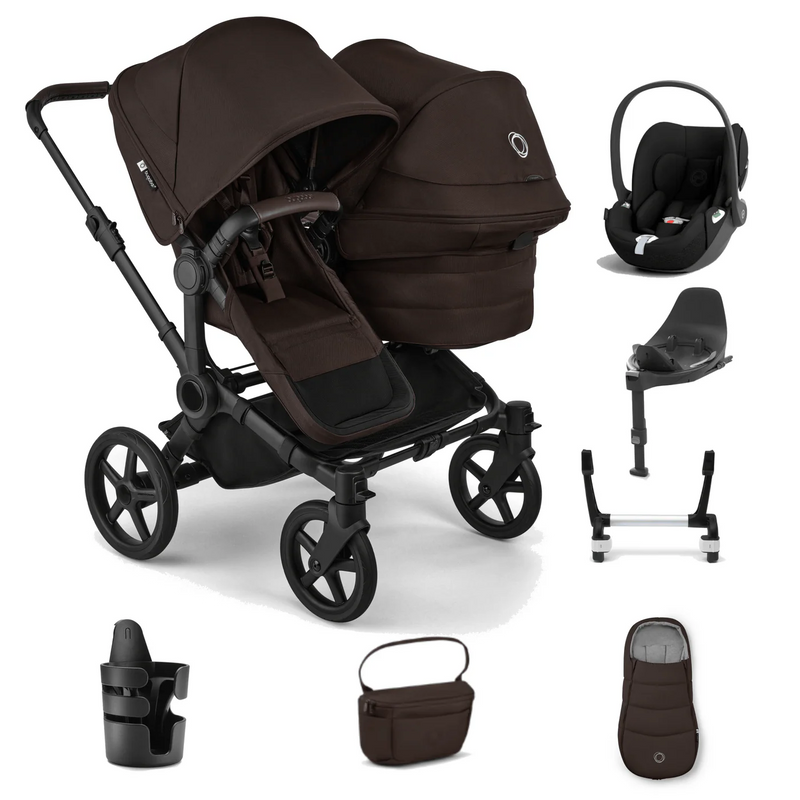 Bugaboo Donkey 6 Double Ultimate Cloud T Newborn Bundle - Cocoa