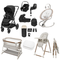 Maxi-Cosi Oxford+ Premium Travel System + Beige Premium Home Bundle - Twillic Black