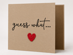 Guess What… Crochet Heart Pregnancy Announcement Card
