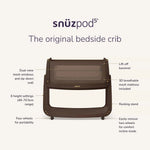 SnuzPod5 Bedside Crib - Chocolate