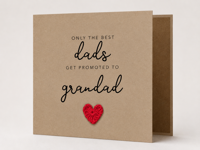 Dad to Grandad Crochet Pregnancy Announcement Card