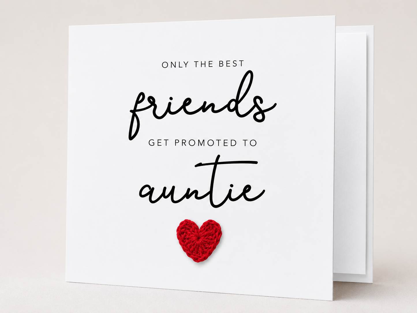 Best Friend to Auntie Crochet Pregnancy Announcement Card