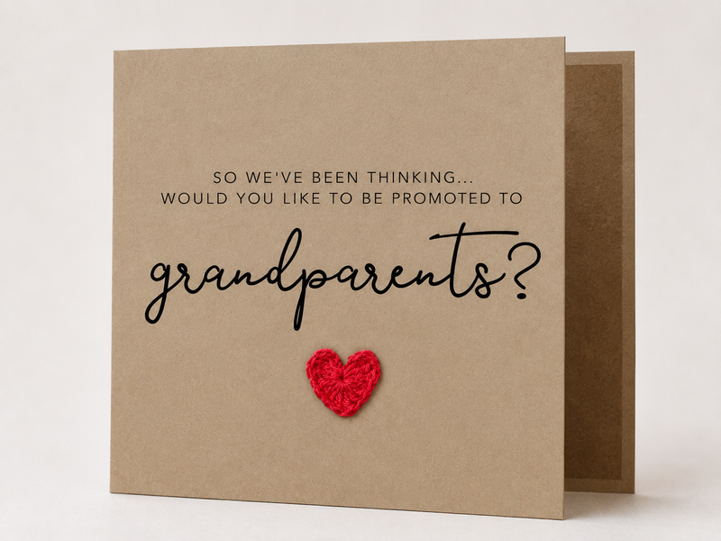 Promotion to Grandparents Crochet Pregnancy Announcement Card