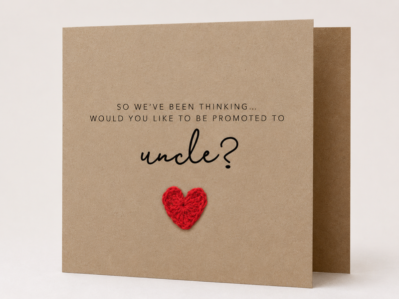 Promotion to Uncle Crochet Pregnancy Announcement Card