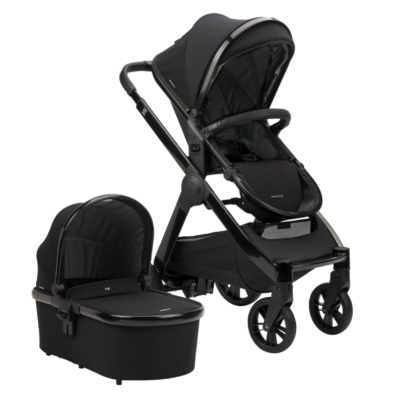 BabaBing Raffi 17 Piece Travel System, Home & Feeding Bundle - Gloss Black