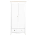 CuddleCo Clara 2 Door Double Wardrobe - White & Ash