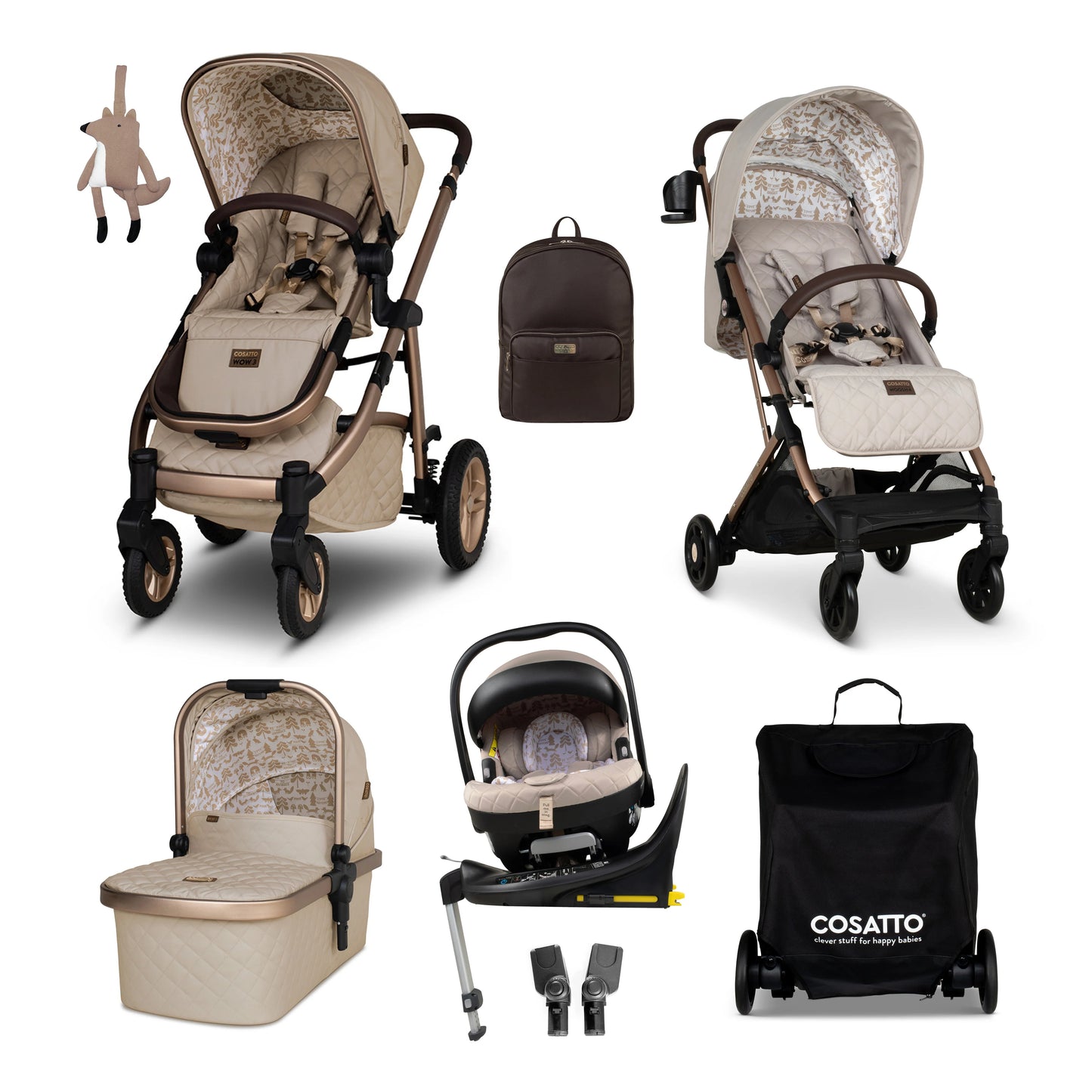 Cosatto Wow 3 Summer Stroller Bundle - Whisper