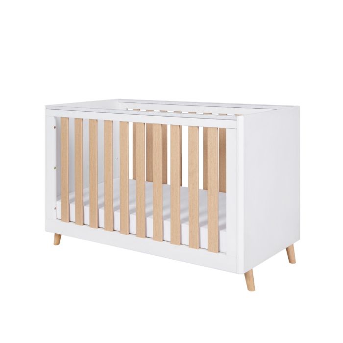 Tutti Bambini Fika Mini Cot Bed - White & Light Oak