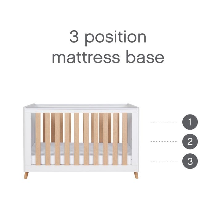 Tutti Bambini Fika Mini Cot Bed - White & Light Oak