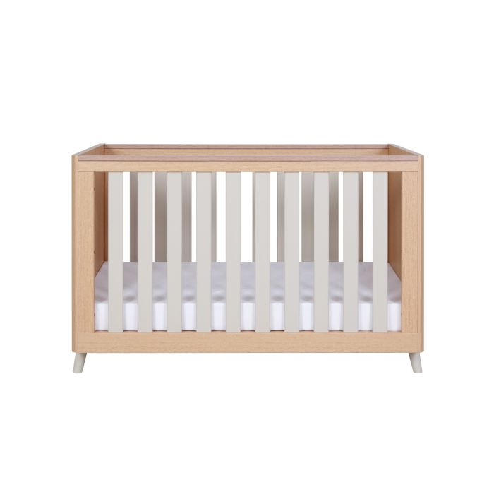 Tutti Bambini Fika Mini Cot Bed - Light Oak & White Sand