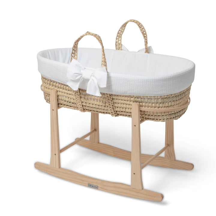 Clair De Lune 80th Anniversary Chelsea Palm Moses Basket - White