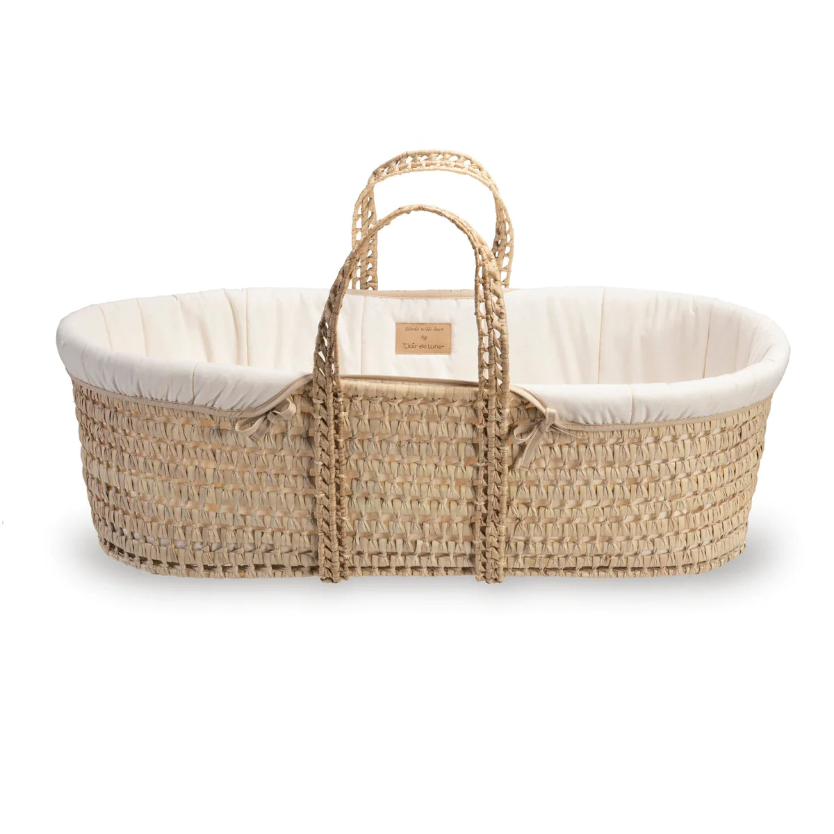 Clair De Lune Organic Palm Moses Basket - Natural Cream