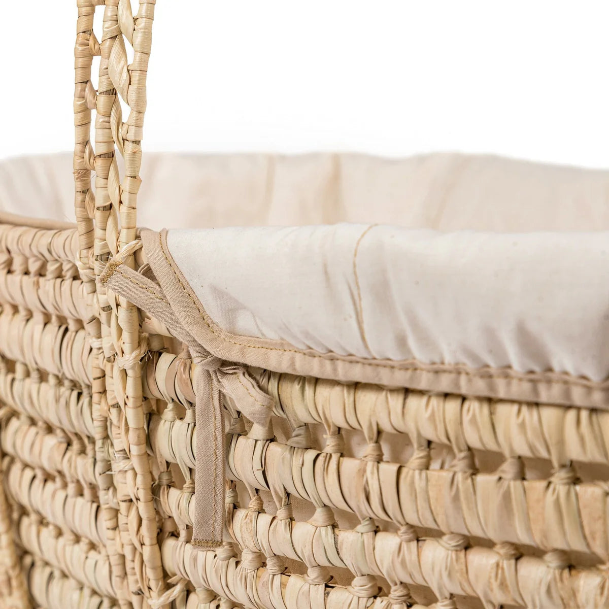 Clair De Lune Organic Palm Moses Basket - Natural Cream