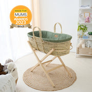 Clair De Lune Organic Palm Moses Basket - Forest Green