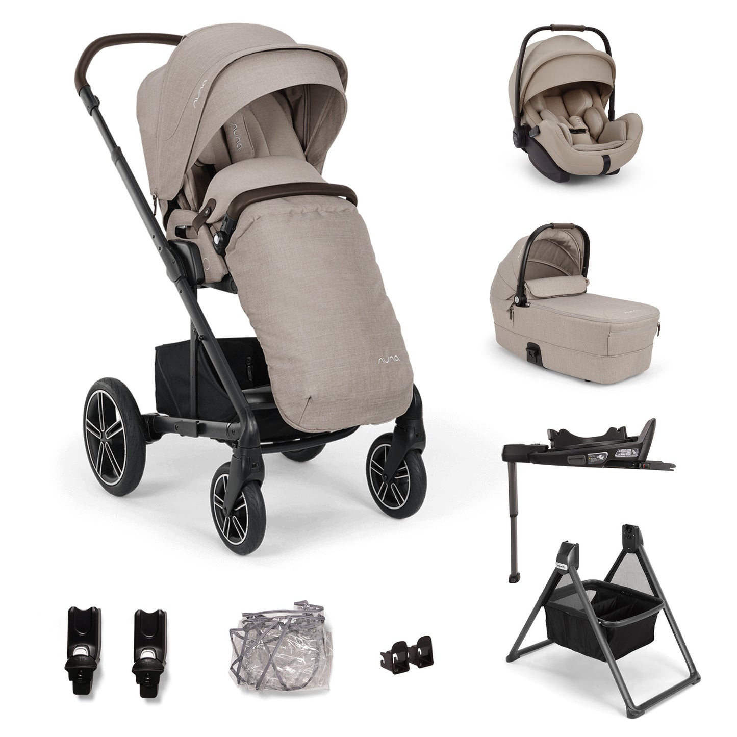 Nuna MIXX next, Arra Flex + Base Curv Travel System Bundle - Chateau + FREE Carrycot Stand Worth £130!