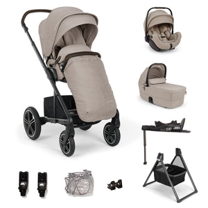 Nuna MIXX next, Arra Flex + Base Curv Travel System Bundle - Chateau + FREE Carrycot Stand Worth £130!