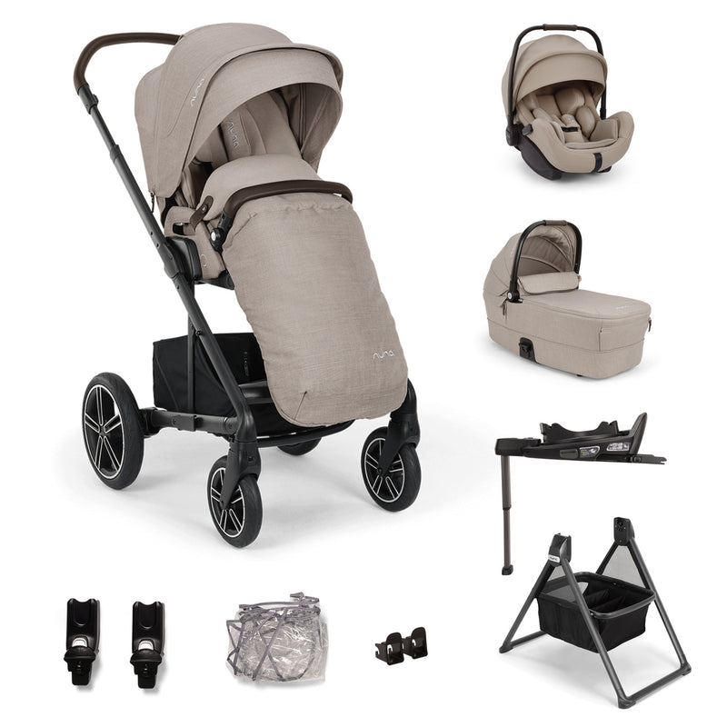 Nuna MIXX next, Arra Flex + Base Curv Travel System Bundle - Chateau + FREE Carrycot Stand Worth £130!