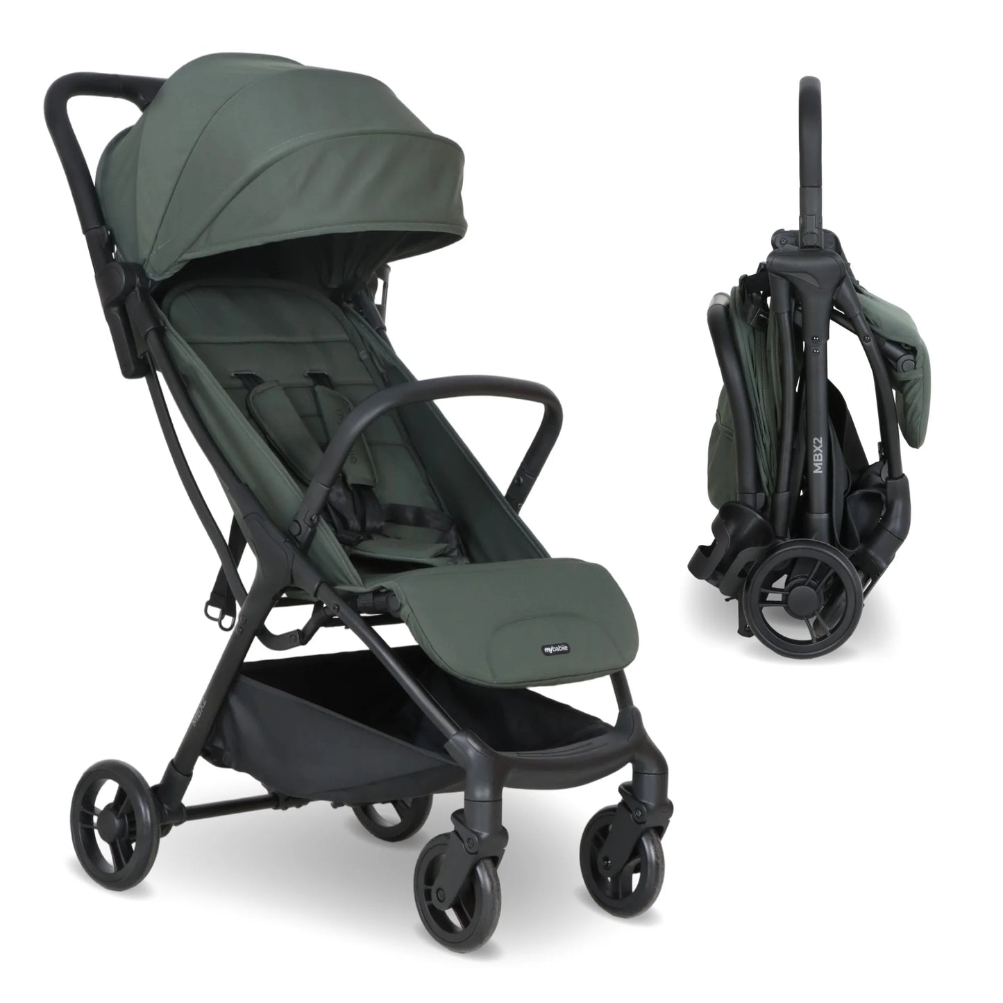 My Babiie MBX2 Compact Stroller - Forest Green