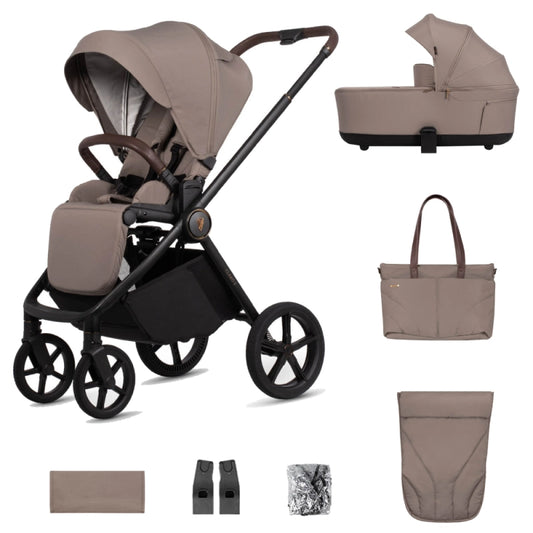 Venicci Claro2 Pram & Pushchair 8 Piece Bundle - Almond