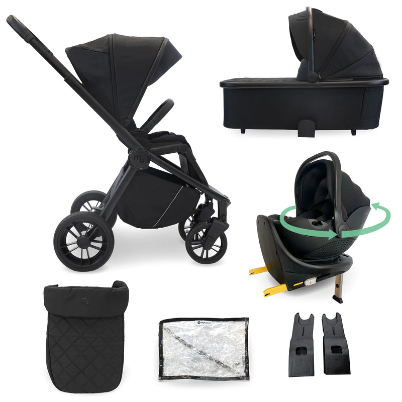My Babiie MB450i 3in1 Travel System with Rotating Car Seat + Base - Black
