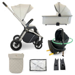 My Babiie MB450i 3in1 Travel System with Rotating Car Seat + Base - Ivory
