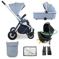 My Babiie MB450i 3in1 Travel System with Rotating Car Seat + Base - Steel Blue
