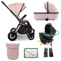 My Babiie MB450i 3in1 Travel System with Rotating Car Seat + Base - Pastel Pink