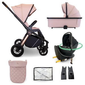 My Babiie MB450i 3in1 Travel System with Rotating Car Seat + Base - Pastel Pink