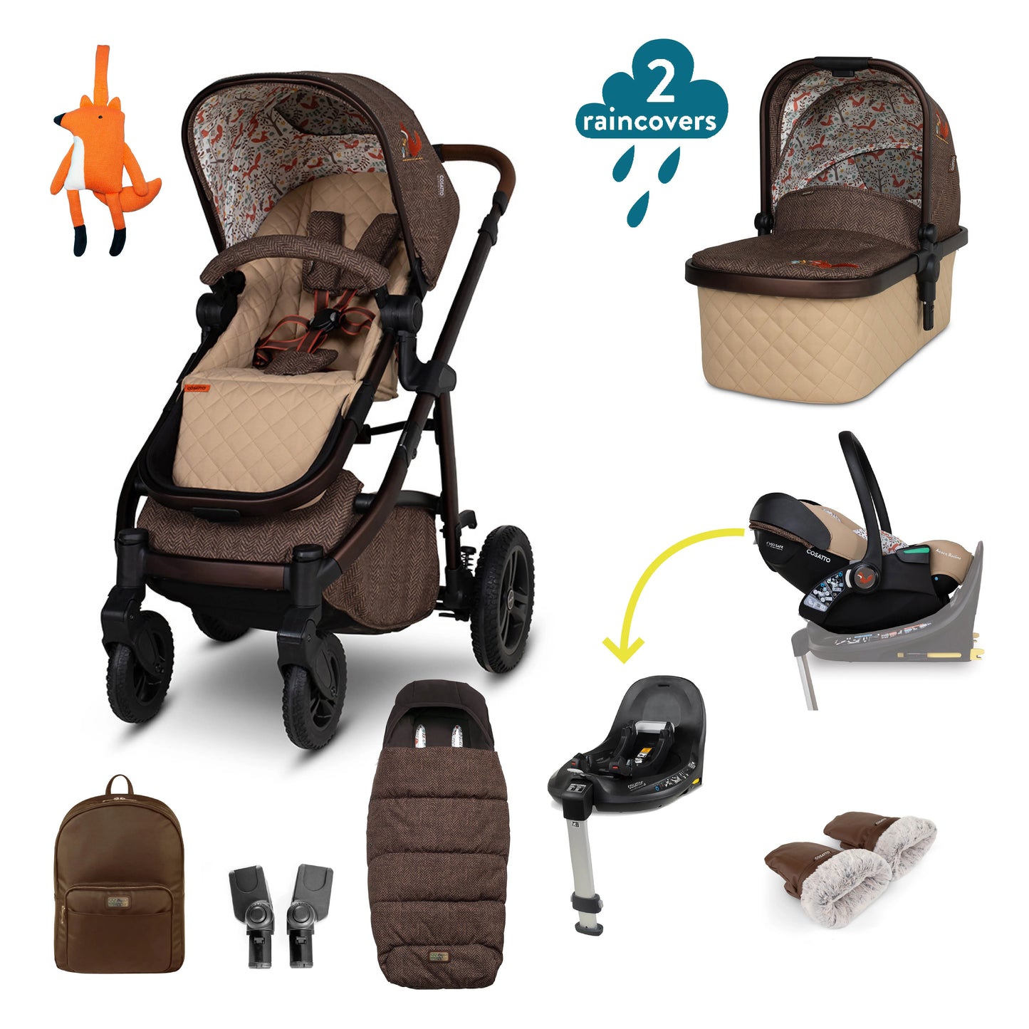 Cosatto Wow 3 Rotate & Recline Cozy Bundle - Foxford Hall