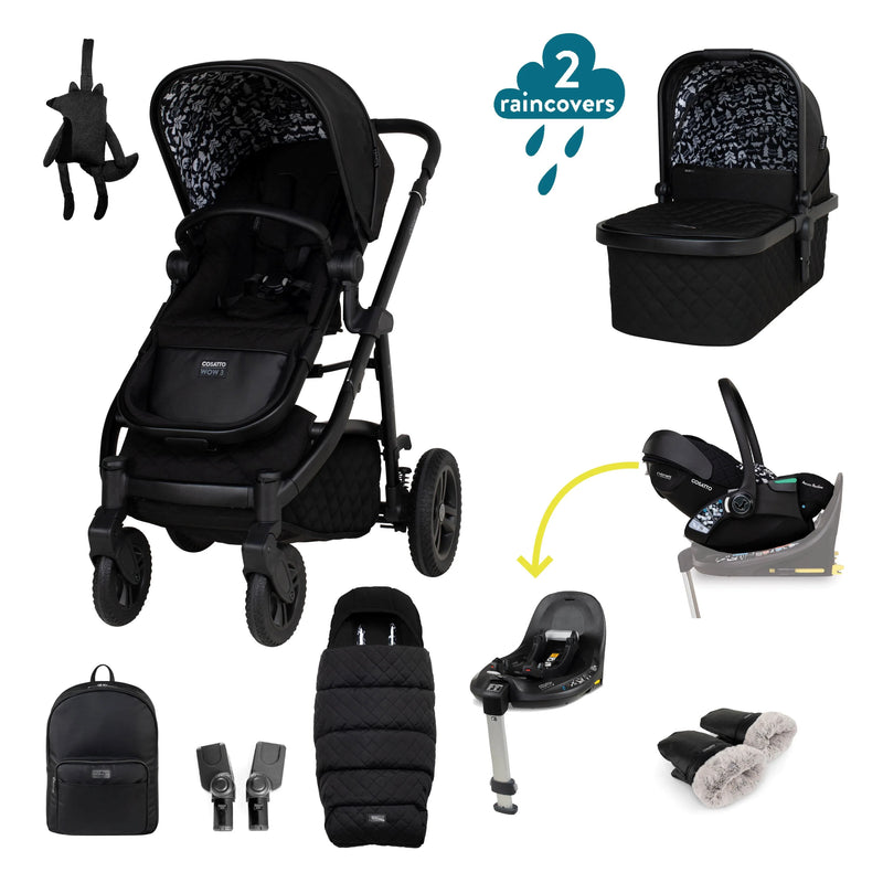 Cosatto Wow 3 Rotate & Recline Cozy Bundle - Silhouette
