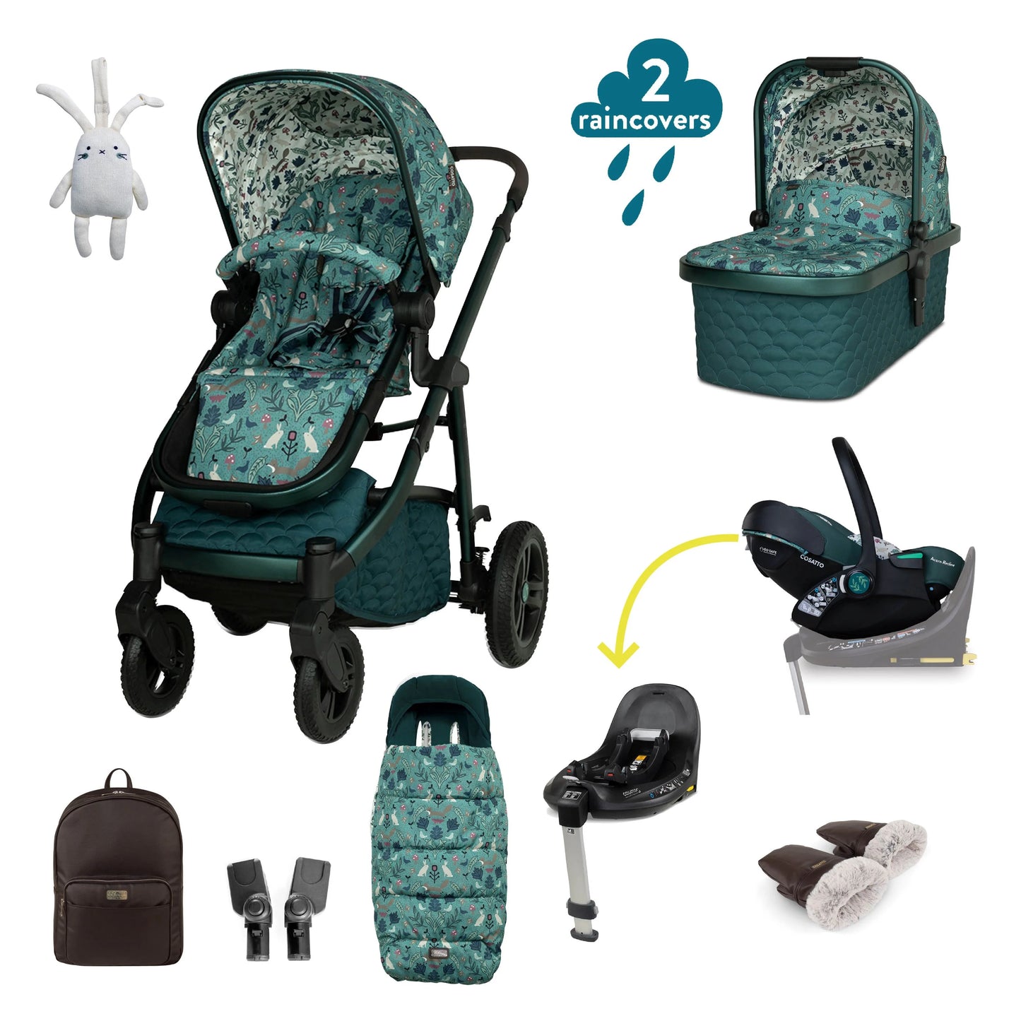 Cosatto Wow 3 Rotate & Recline Cozy Bundle - Masquerade
