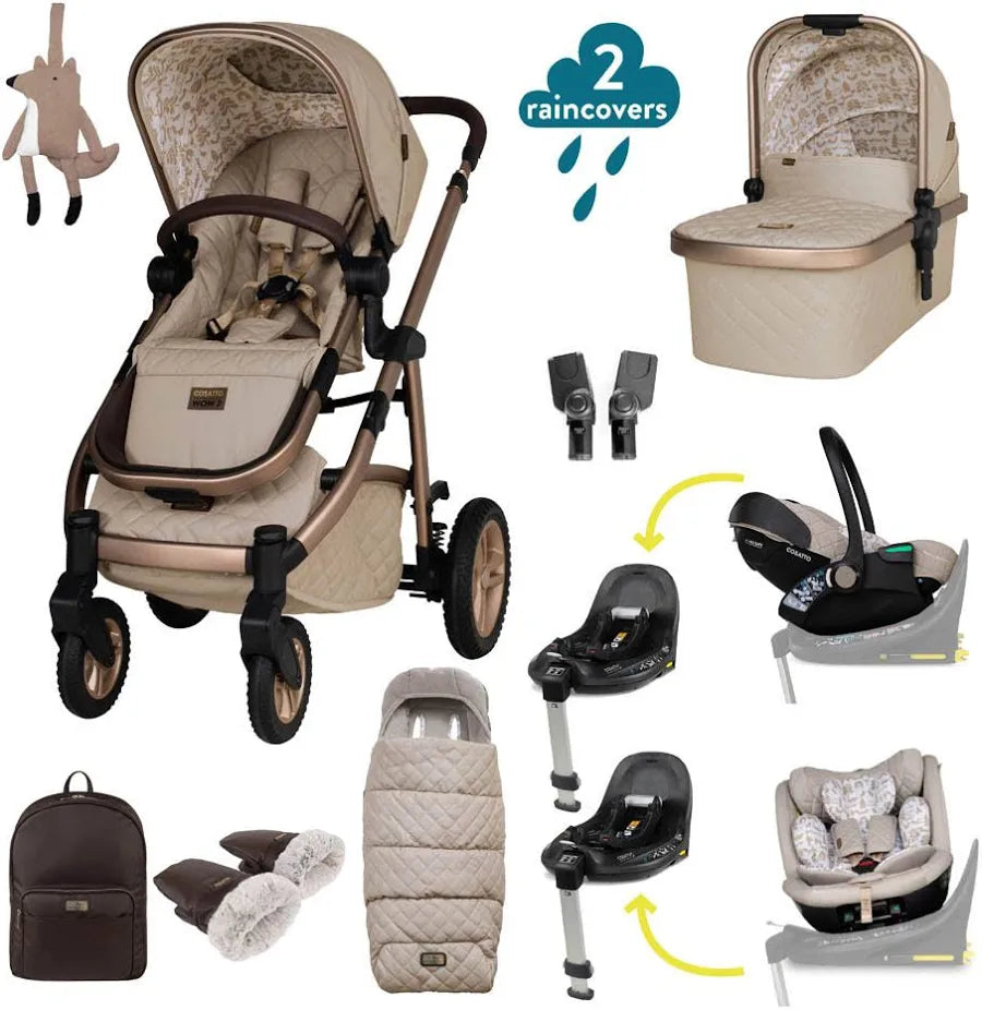 Cosatto Wow 3 Family All Stage Duo Base All Seasons Bundle - Whisper