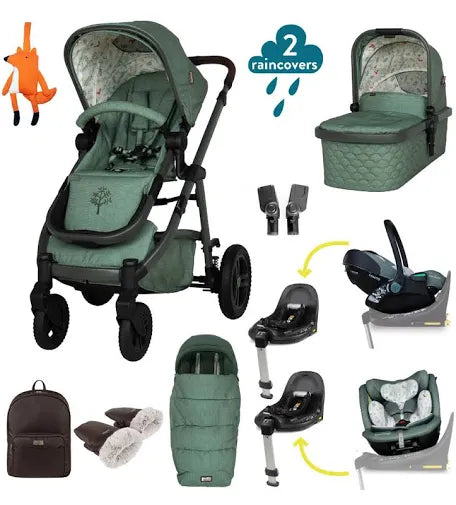 Cosatto Wow 3 All Stage Family Rotate & Recline 2 Base Bundle - Meadow