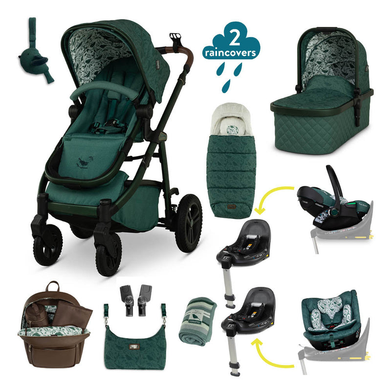 Cosatto Wow 3 Special Edition All Stage Family Rotate & Recline 2 Base Bundle - Wildwood