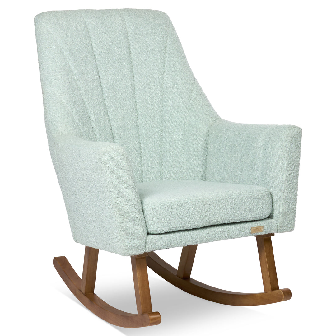 Tutti Bambini Jonah Luxe Rocking Chair & Foot Stool - Boucle Ocean Stone