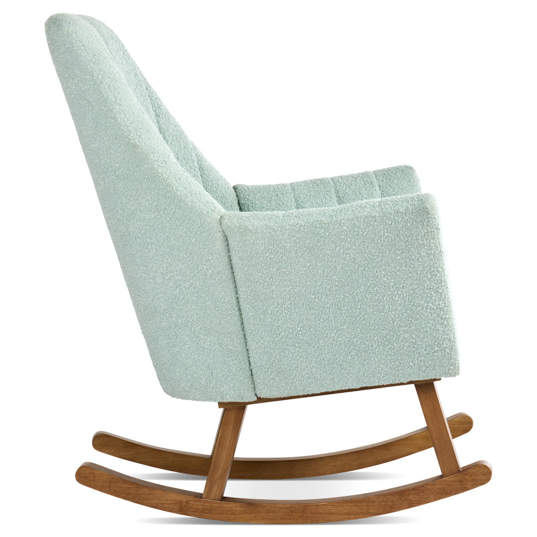 Tutti Bambini Jonah Luxe Rocking Chair & Foot Stool - Boucle Ocean Stone