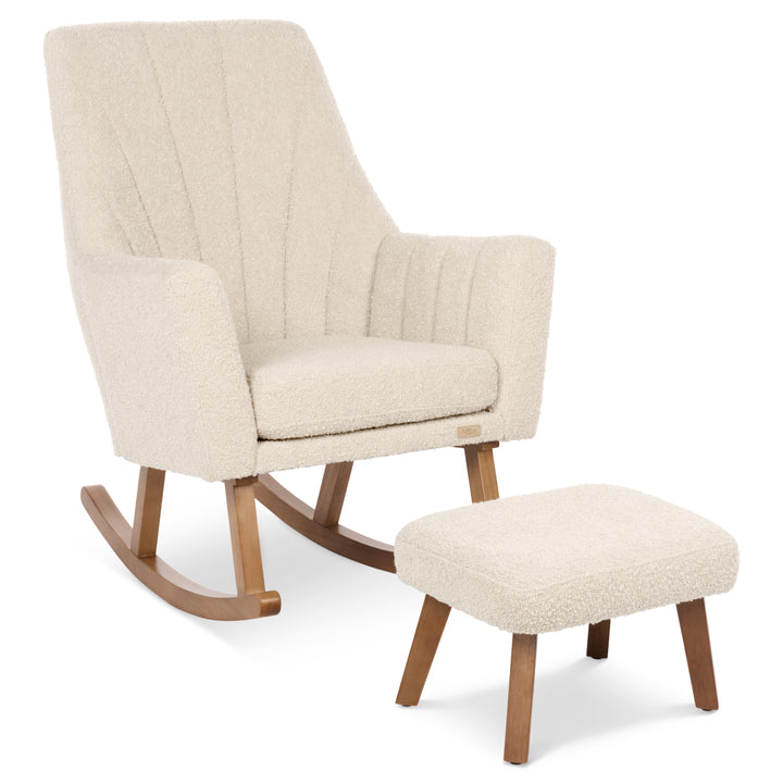 Tutti Bambini Jonah Luxe Rocking Chair & Foot Stool - Boucle Mushroom