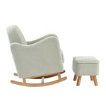 Bebe & Beyond Soother Nursing Chair + Stool – Boucle Collection Sage