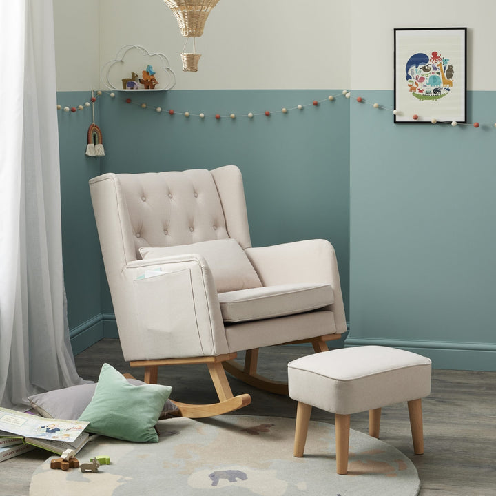 Babymore Lux Nursing Chair with Footstool – Cream